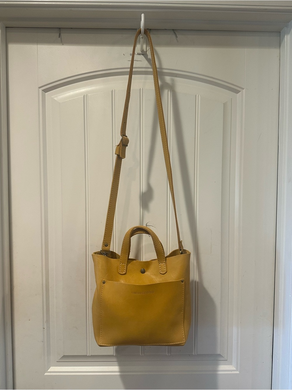 Portland Leather Mustard Yellow Crossbody Tote
